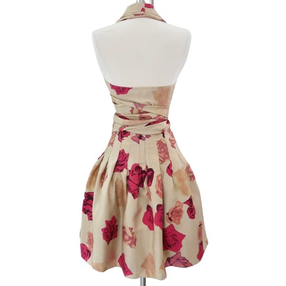 SOPHIE SITBON Floral print silk 2pc Halter dress F 38 US 6 S - Picture 2 of 10